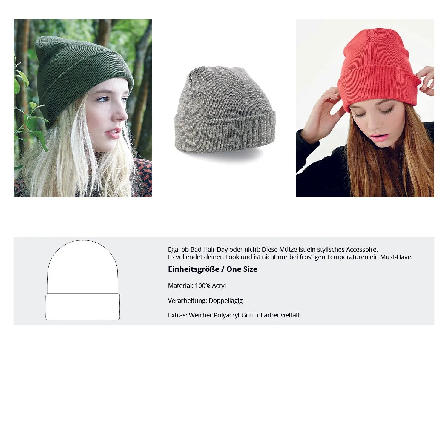 Pasalli Originals Mütze mit Stick  - Beanie Shirtee