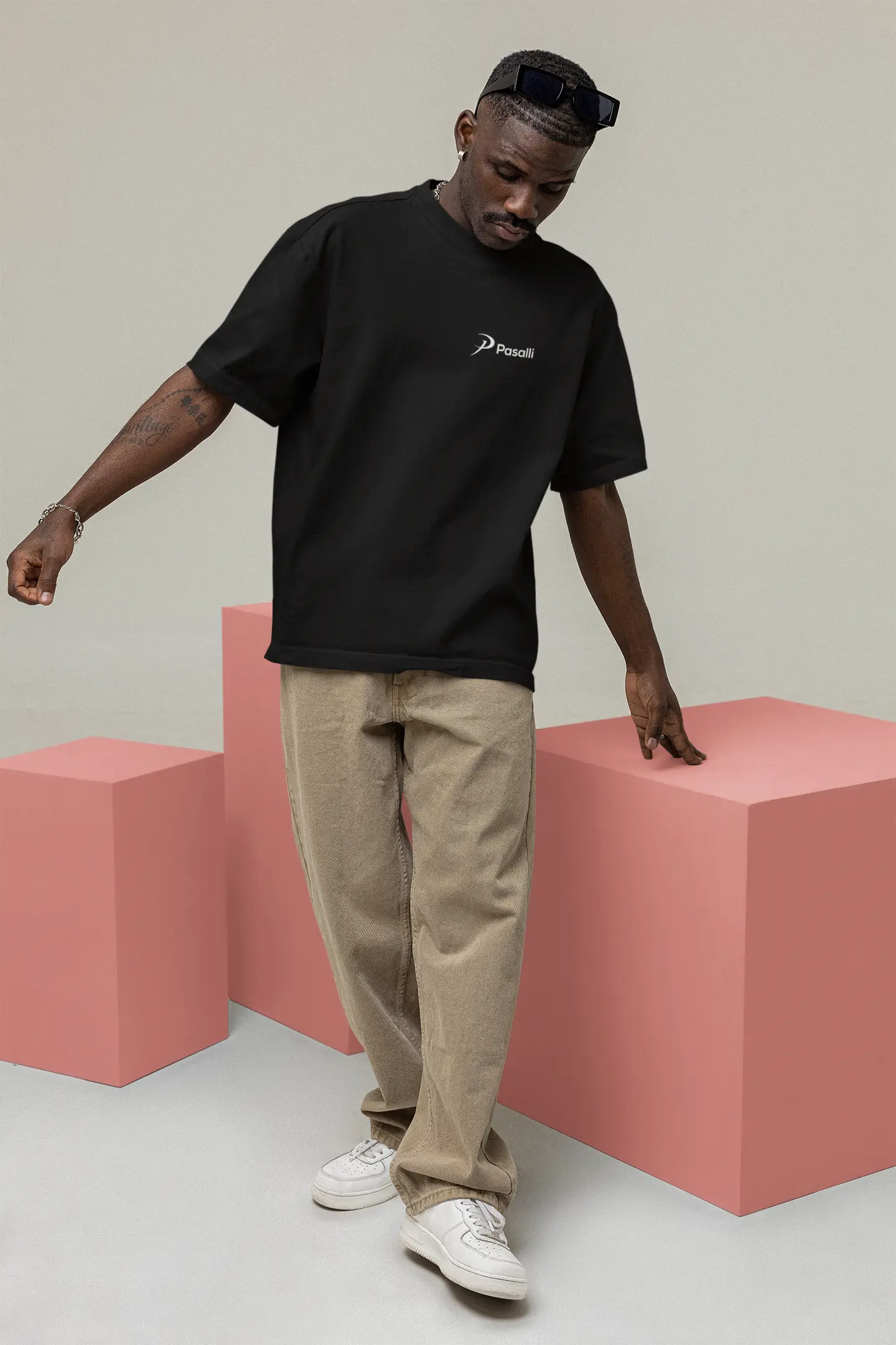 Pasalli Originals Organic Oversized T-Shirt mit Stick Shirtee