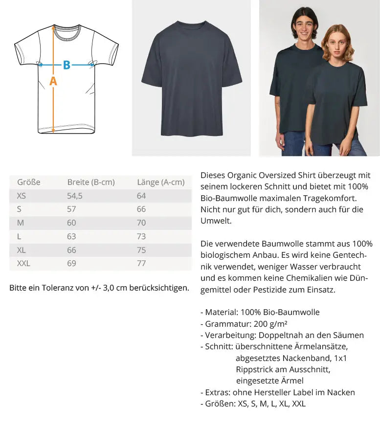 Pasalli Originals Organic Oversized T-Shirt mit Stick Shirtee