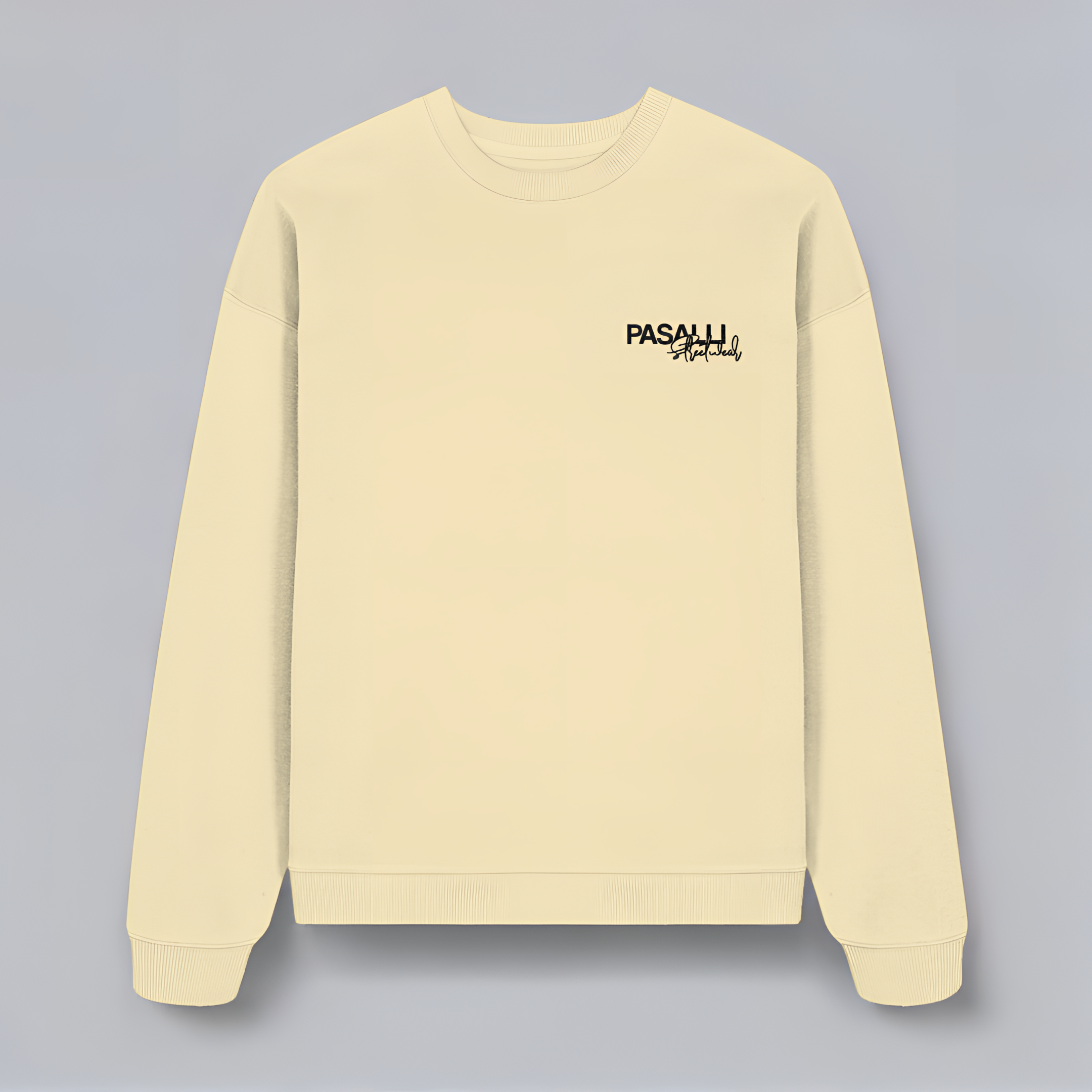 Premium Oversized Sweatshirt mit Stick - Natural Raw Shirtee