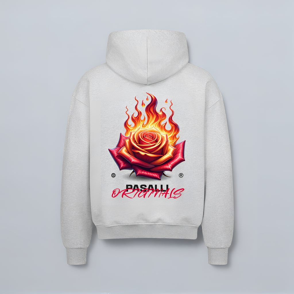 VACANCY Oversized Zipper Hoodie - Back Print - Heather Grey MarketPrint