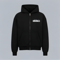 VACANCY Oversized Zipper Hoodie - Black MarketPrint