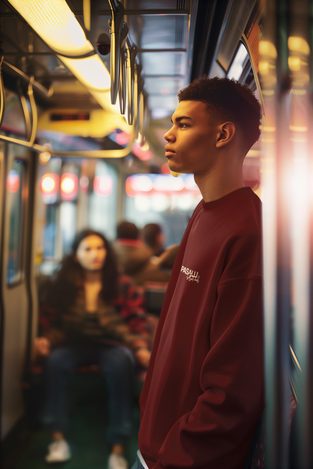 Pasalli Originals Premium Sweatshirt mit Stick - Burgundy